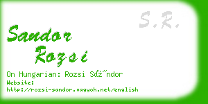 sandor rozsi business card